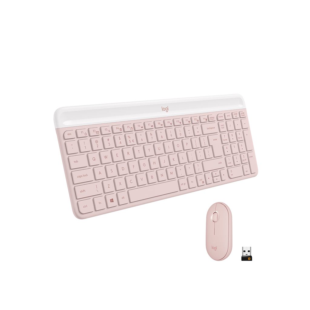 LOGITECH tastiera e mouse Slim Wireless Combo MK470, rosa, SLO g.