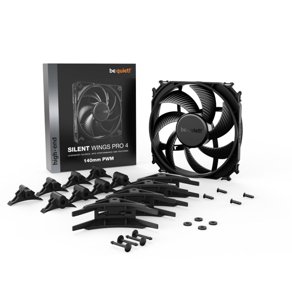 Stai QUIET! ventilatore nero Silent Wings PRO 4 (BL099) 140mm 4 pin PWM 