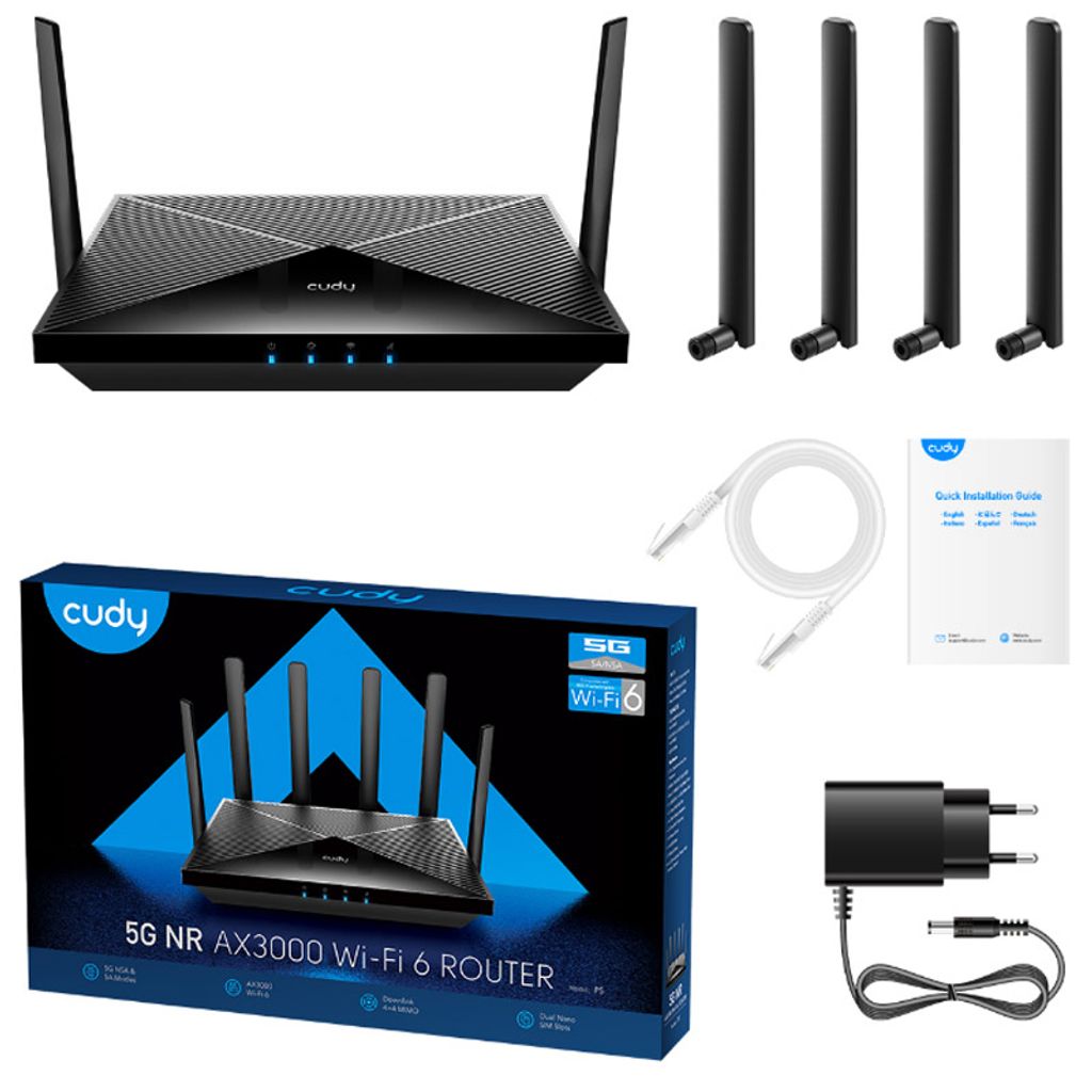 CUDY P5 5G AX3000 WiFi 6 Dual Band 2xSIM wireless router-router