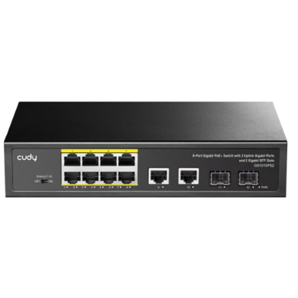 CUDY Interruttore di rete GS1010PS2 8x Gigabit PoE+ 120W 2xSFP