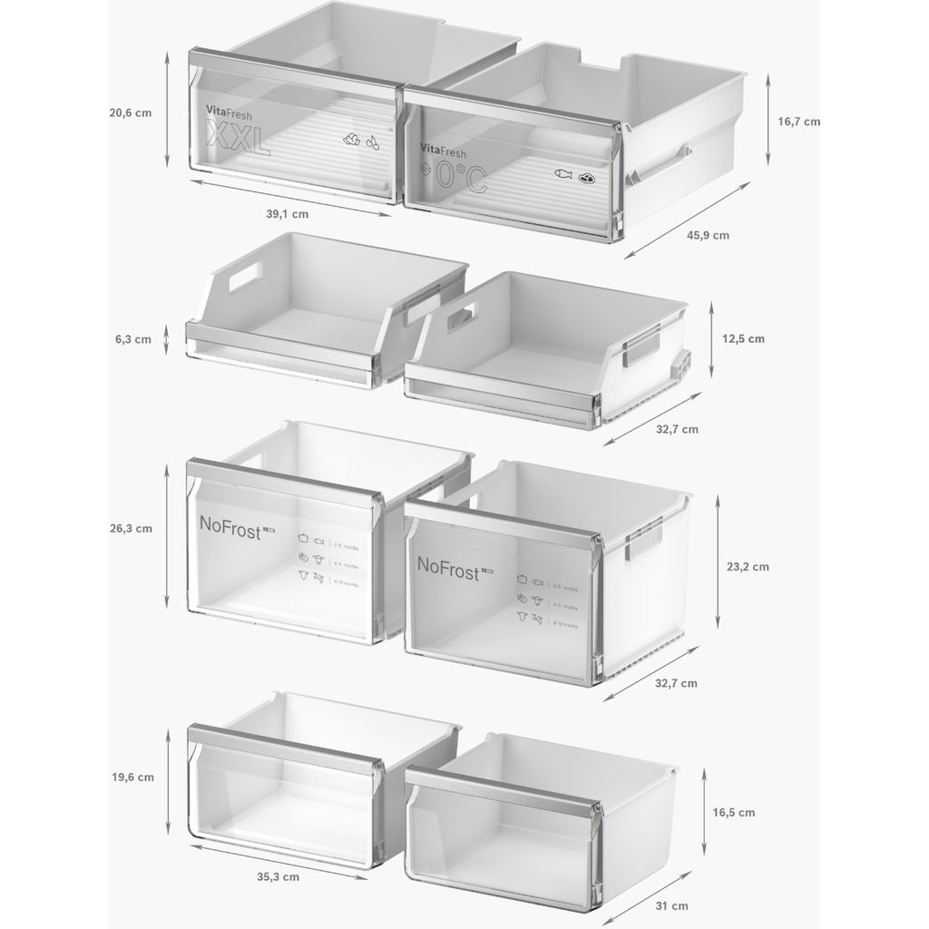 BOSCH Congelatore porta francese, 5 porte, 183 x 90,5 cm, Inox con protezione impronte digitali