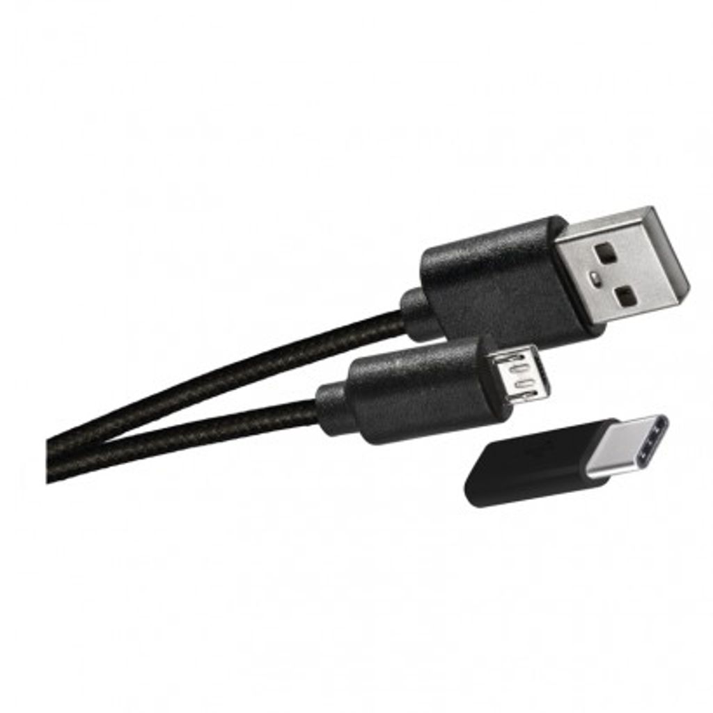 EMOS Caricabatterie USB SMART 2.1A + micro USB + USB-C riduzione V0219