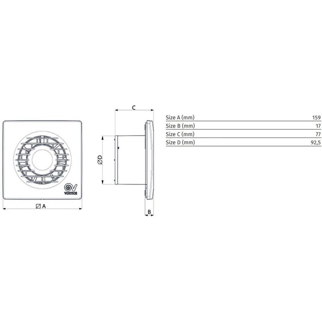 VORTICE ventilatore assiale bagno PUNTO FILO MF 90/3,5 T (11126)