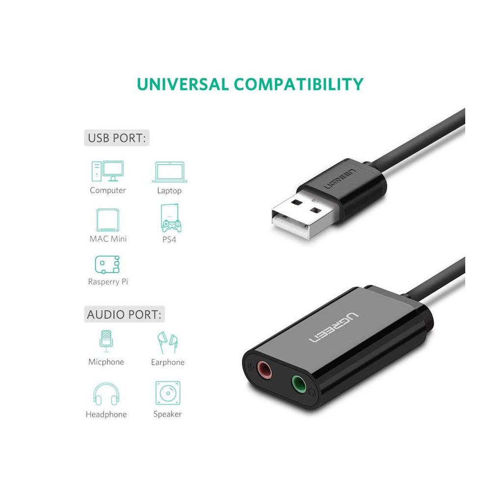 UGREEN Adattatore audio USB 2.0 a 3.5mm 