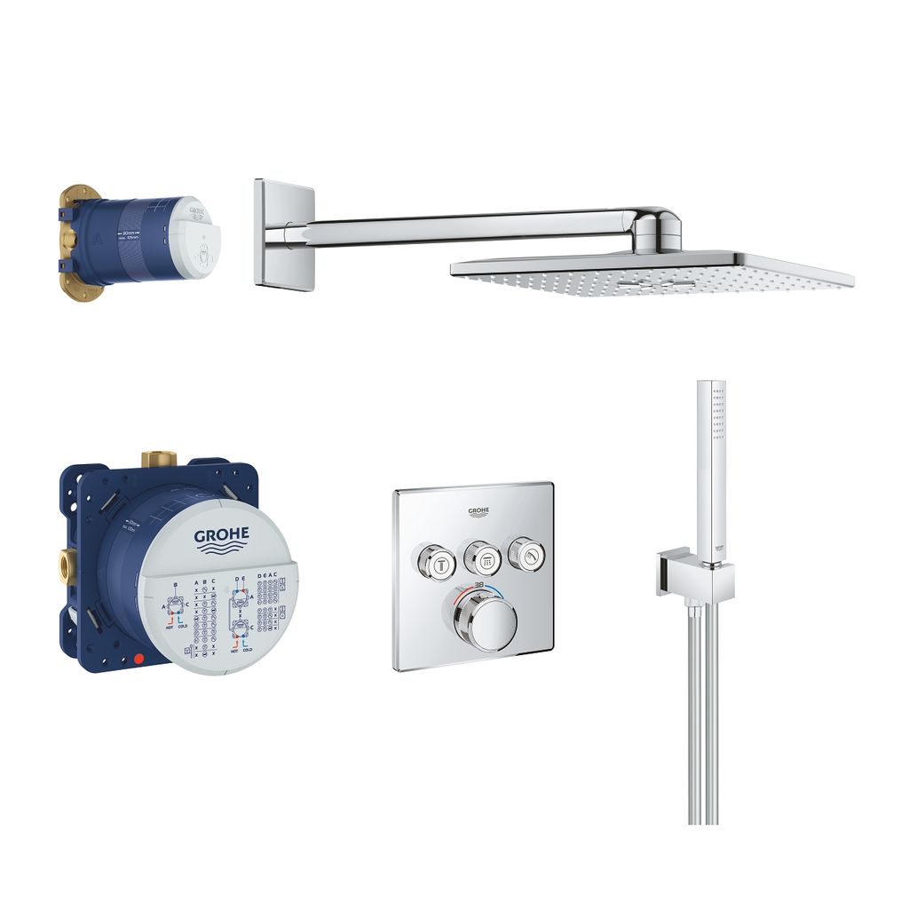 GROHE Set doccia GROHTHERM SmartControl con cruscotto termostatico sommerso (34706000)