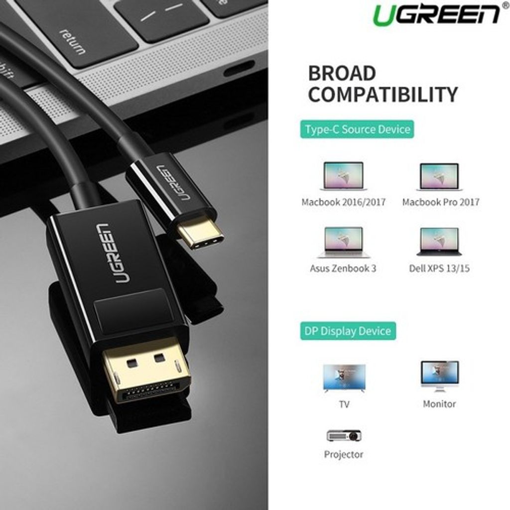 UGREEN Cavo USB-C in DP 4K (DisplayPort) - 1.5m