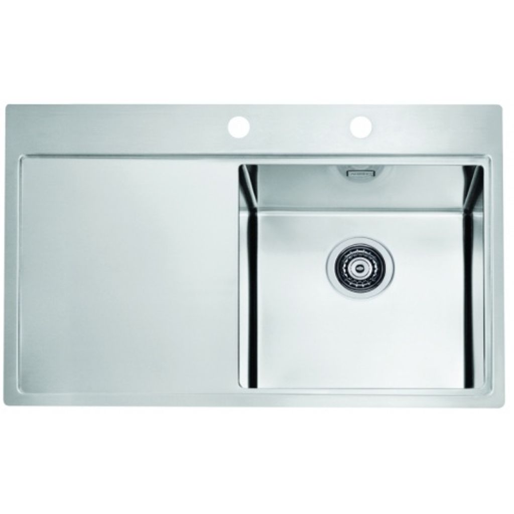 ALVEUS Lavabo singolo con dispenser in raso 40-inox puro, versione destra (1103651)