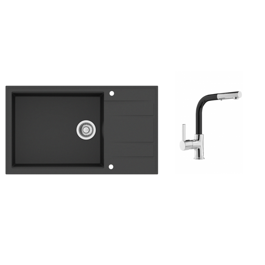 SINK SOLUTION Set Bilbao (tappi cucina + lavandino), nero (6010035)