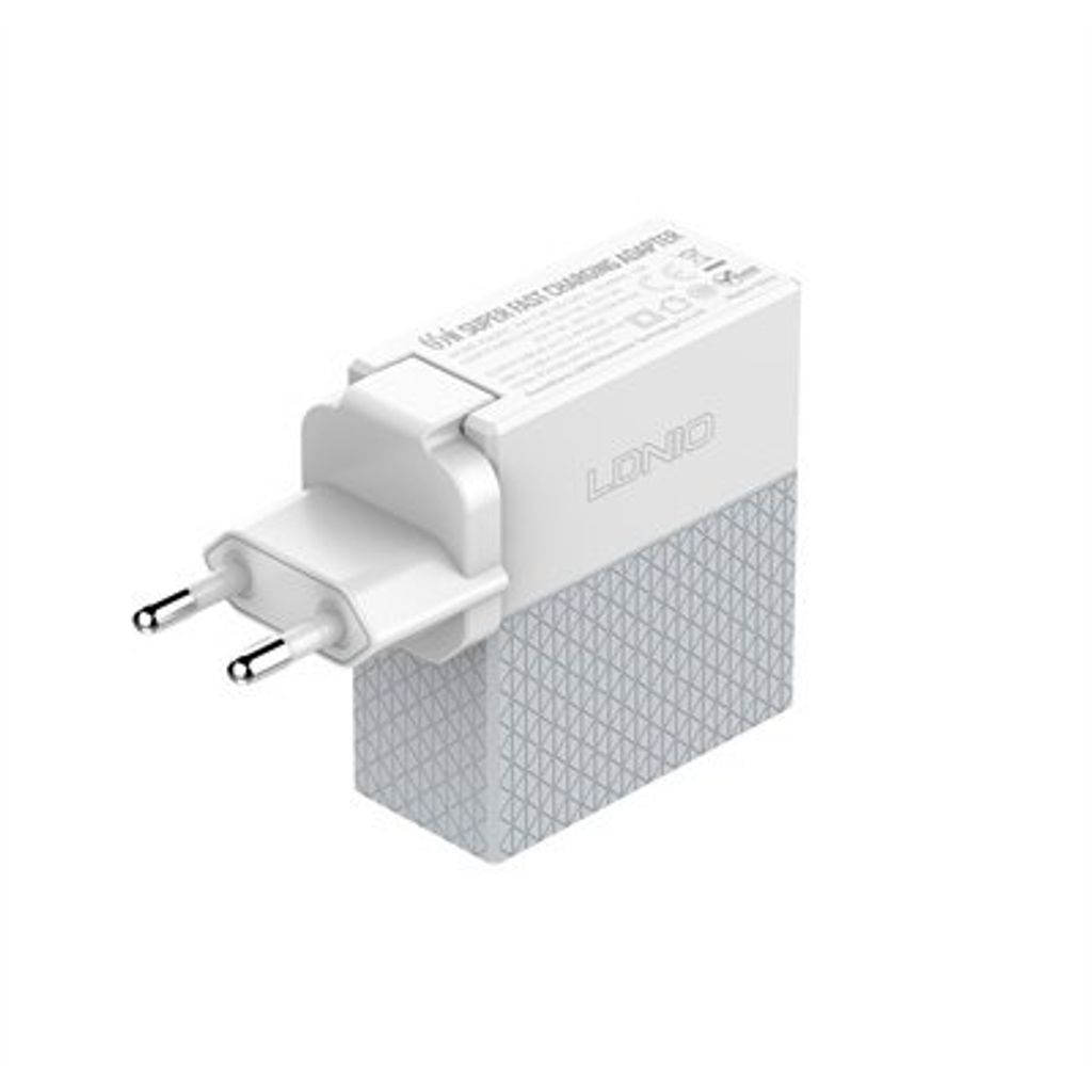 LDNIO caricabatterie 2 PORT (1A1C) 65W 5V 3A A2620C