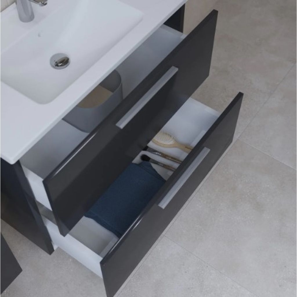 VITRA Armadio Mia con lavabo 80 x 40 x 140 cm - antracite