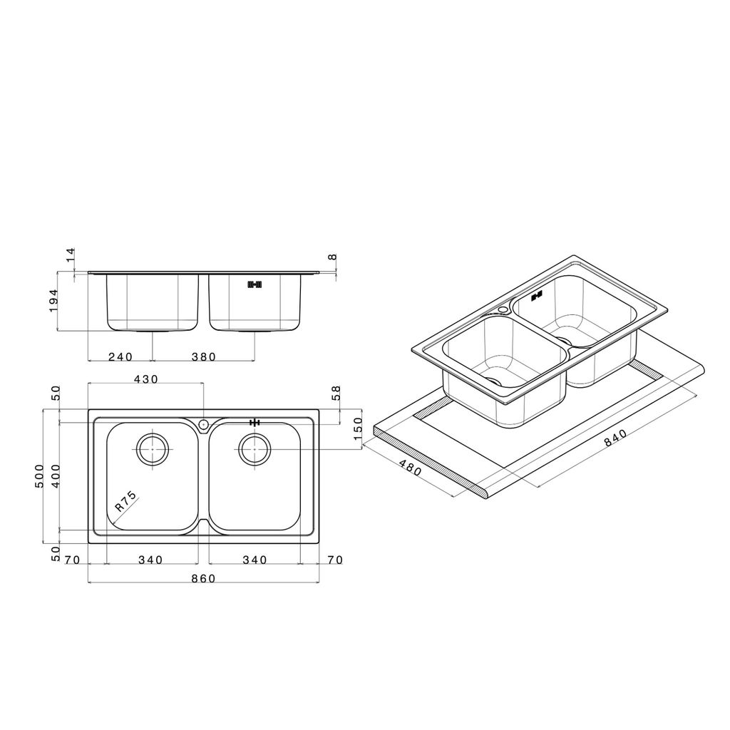 APELL double-VENEZIA VE 862 IBC 86x50 cm