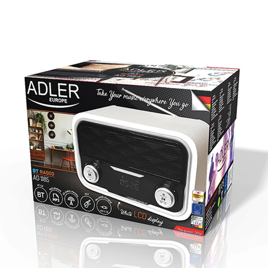 Radio ADLER e lettore Bluetooth/AUX/FM/SD/USB (AD1155)