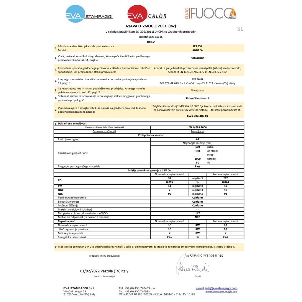 [GRIDA]-CALOR Cartuccia di pellet di pietra ANDREA 11 kW (nero)