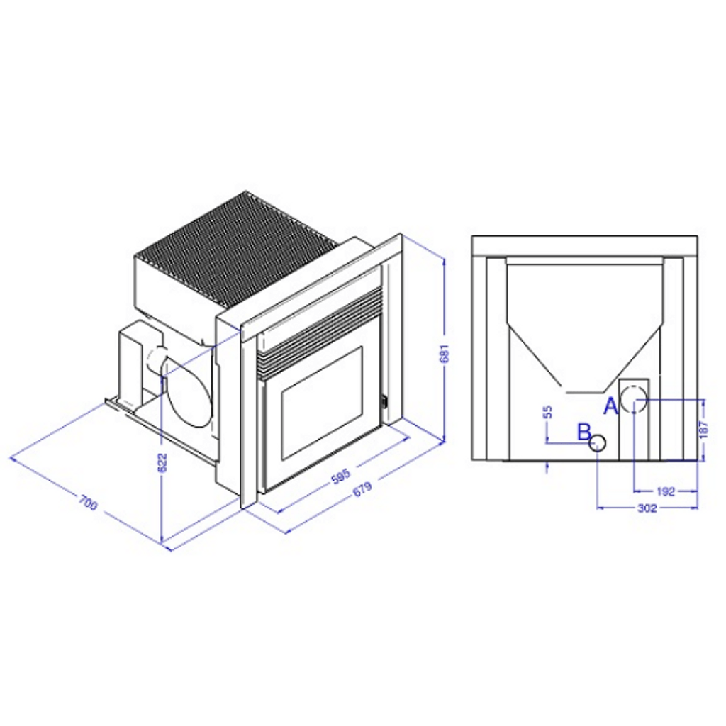 [GRIDA]-CALOR Cartuccia di pellet di pietra ANDREA 11 kW (nero)