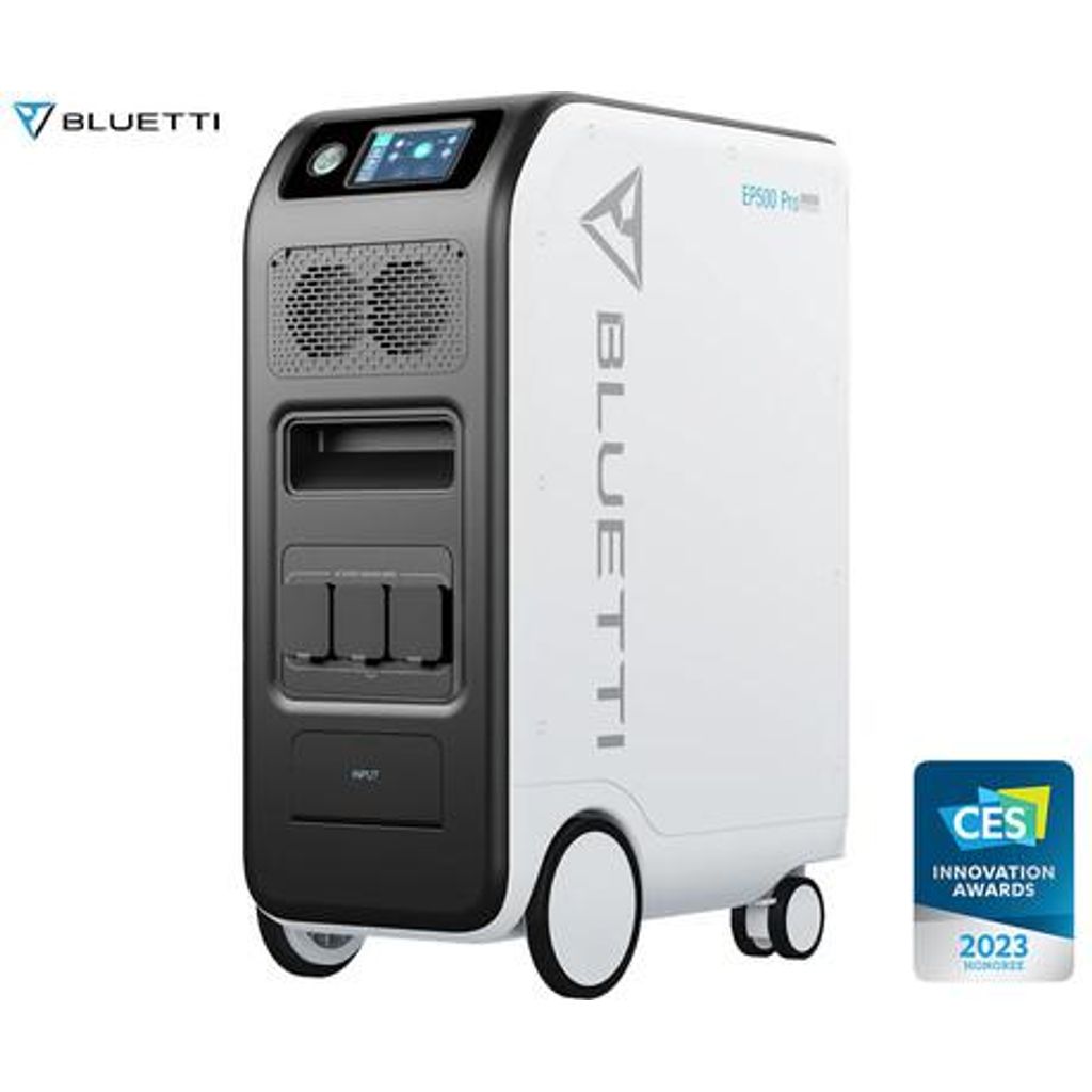 BLUETTI Stazione di ricarica portatile EP500Pro / batteria domestica, 5100Wh, 3000W, dispositivi di ricarica/alimentazione / UPS, prese USB-A/USB-C/DC, capacità espandibile, applicazione