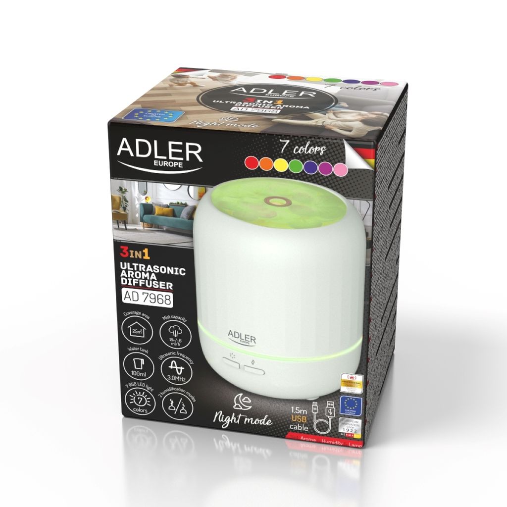 Diffusore ad ultrasuoni ADLER USB 3v1 7968