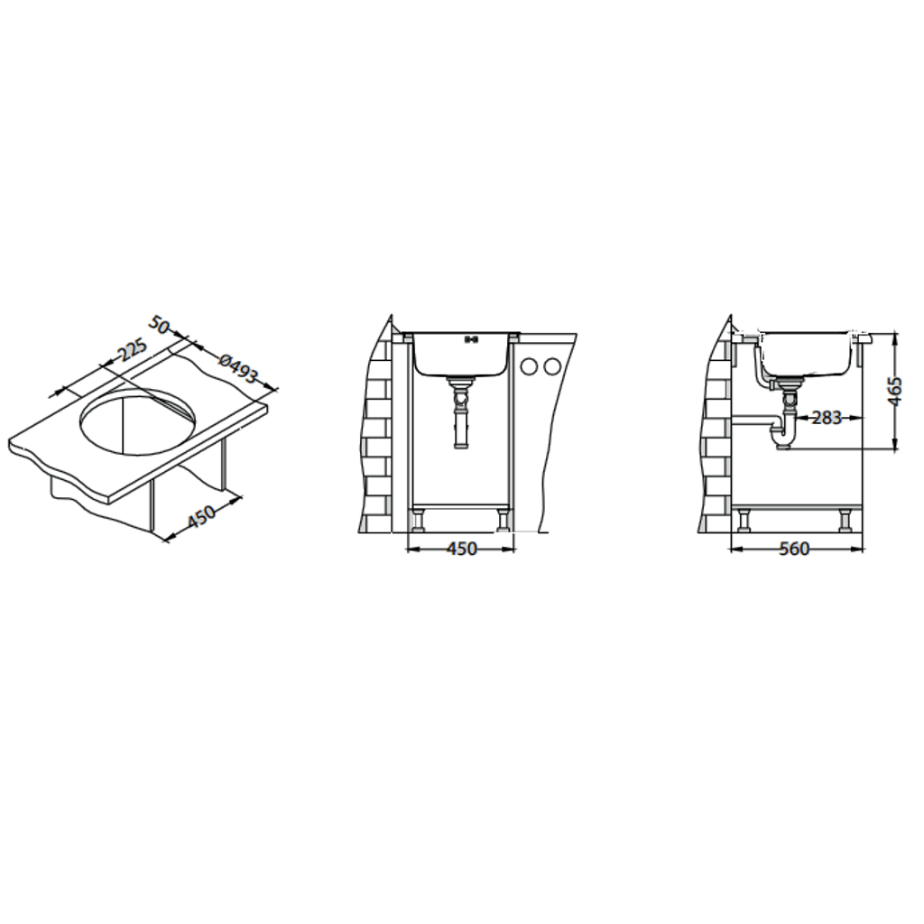 ALVEUS lavello singolo rotondo Form 30 - satinato inox (116756)