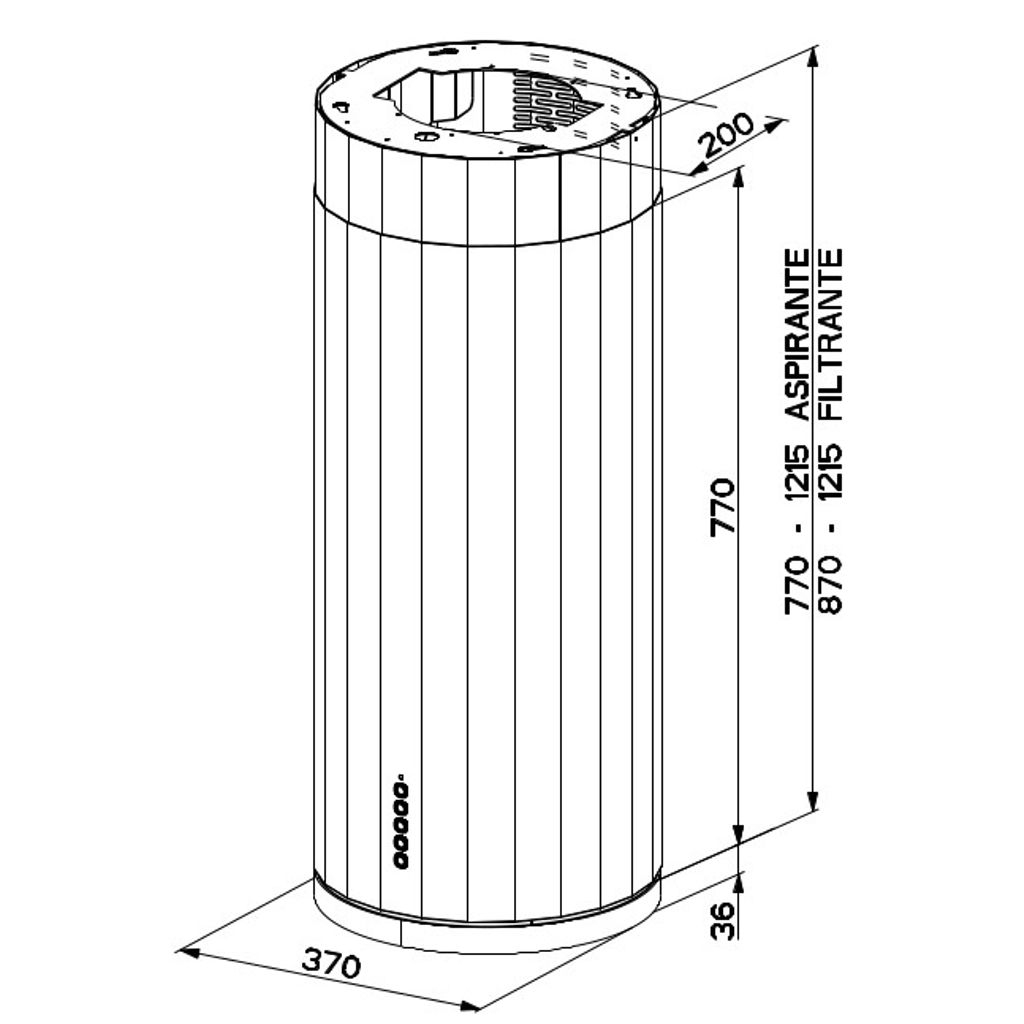 FABR islet hood CORINCHIA ISOLA EV8+ DG MOTT/CONCRETE A37