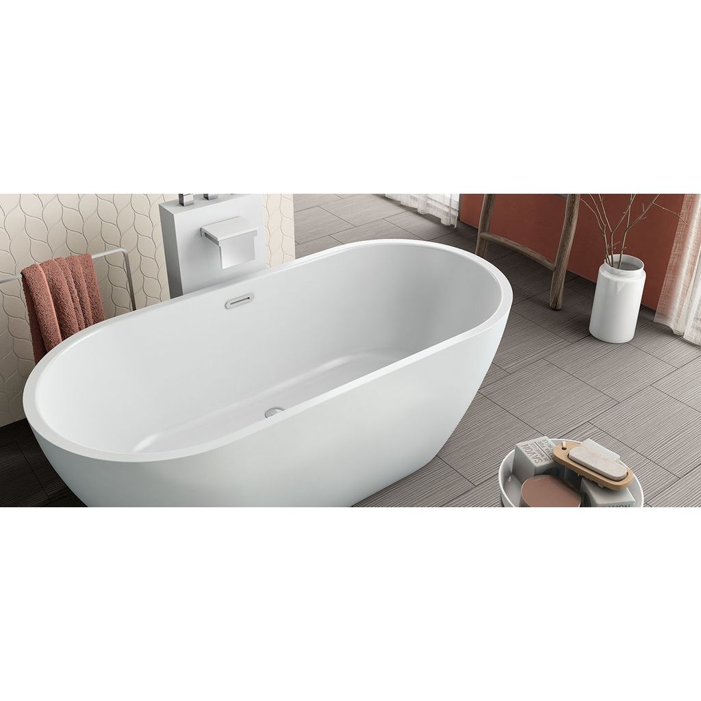 KOLPA SAN Una vasca da bagno autoportante con un set oversize - bagno e copertura da una parte di DALIA - FS 170 x 80 cm (3838987561149) - bianco