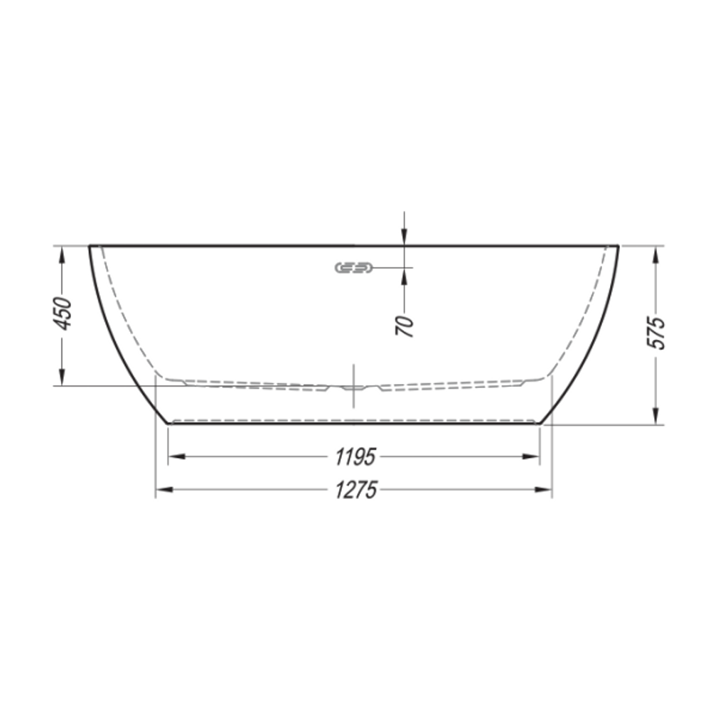 KOLPA SAN Una vasca da bagno autoportante con un set oversize - bagno e copertura da una parte di DALIA - FS 170 x 80 cm (3838987561149) - bianco