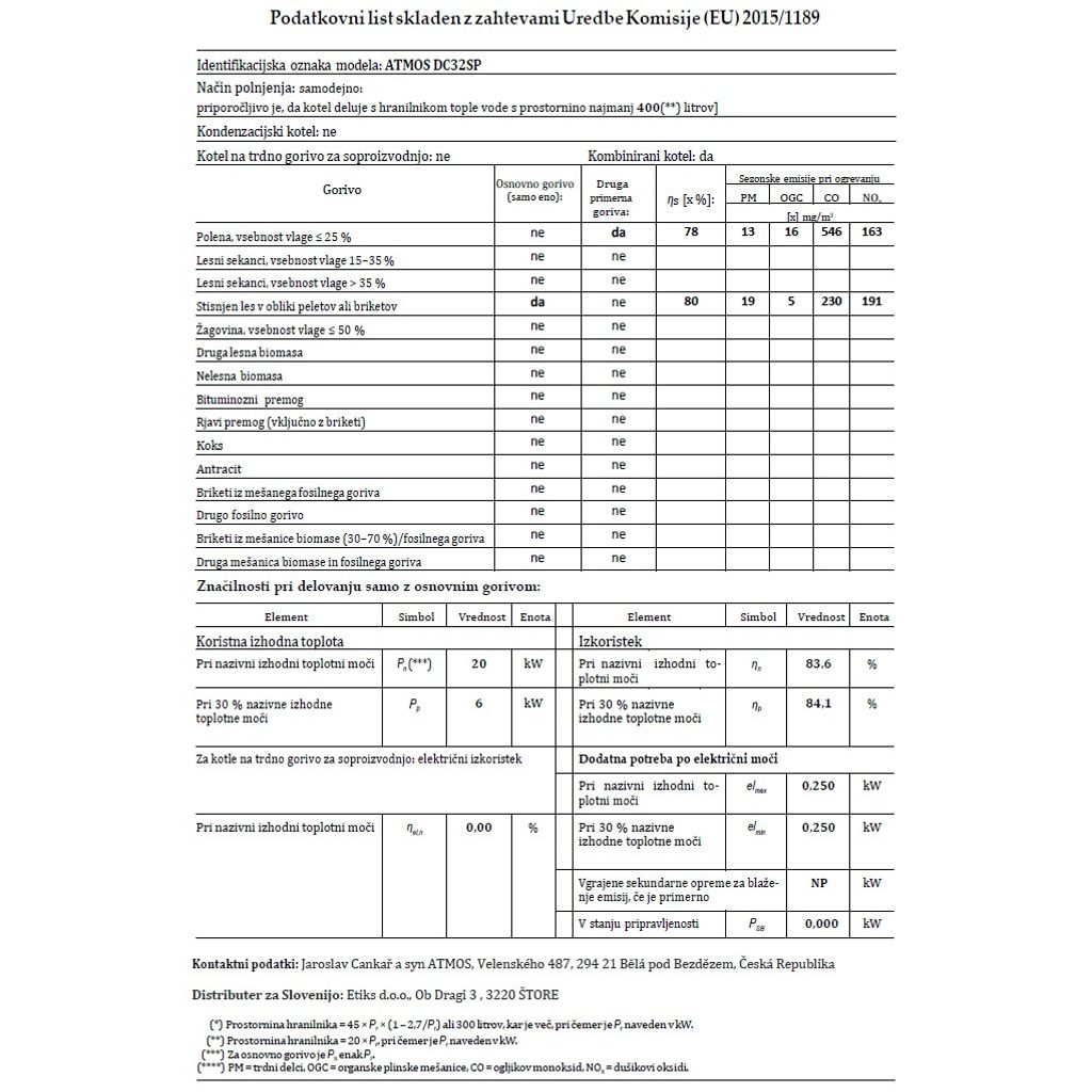 ATMOS Caldaia a gas combinata DC 32 SP — Birch