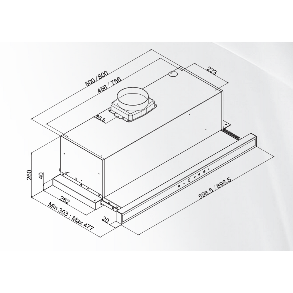 SICCABO cappa da cucina integrata SLIM 3 EVO TC A 60