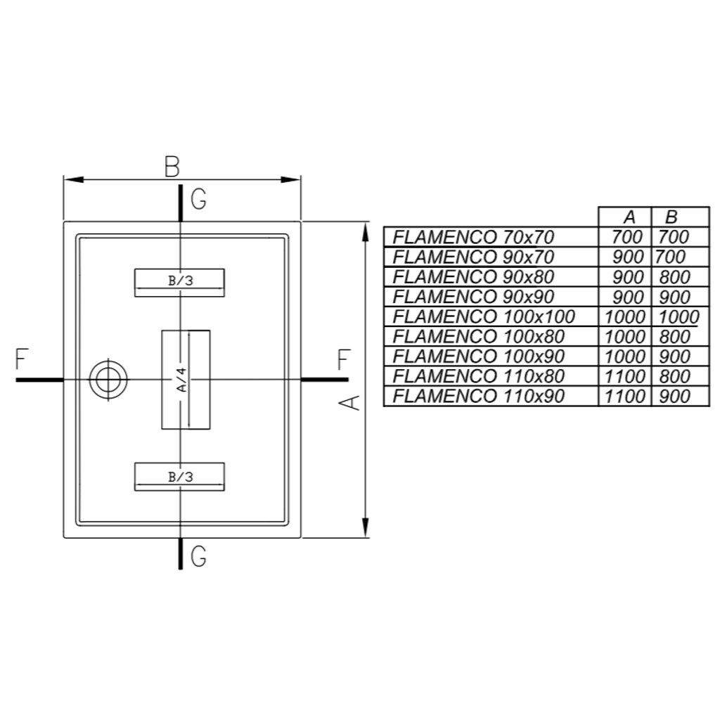 Pannello doccia San per installazione di Flamenco (model 3) 70 x 70 cm (383898757111)