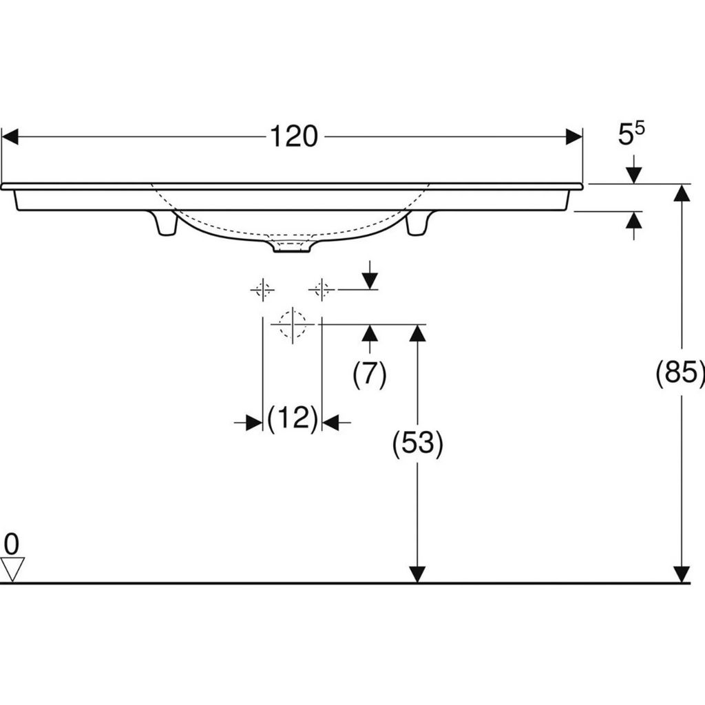 GEBERIT lavandino incorporato ONE 120 cm (505.00.11.5]