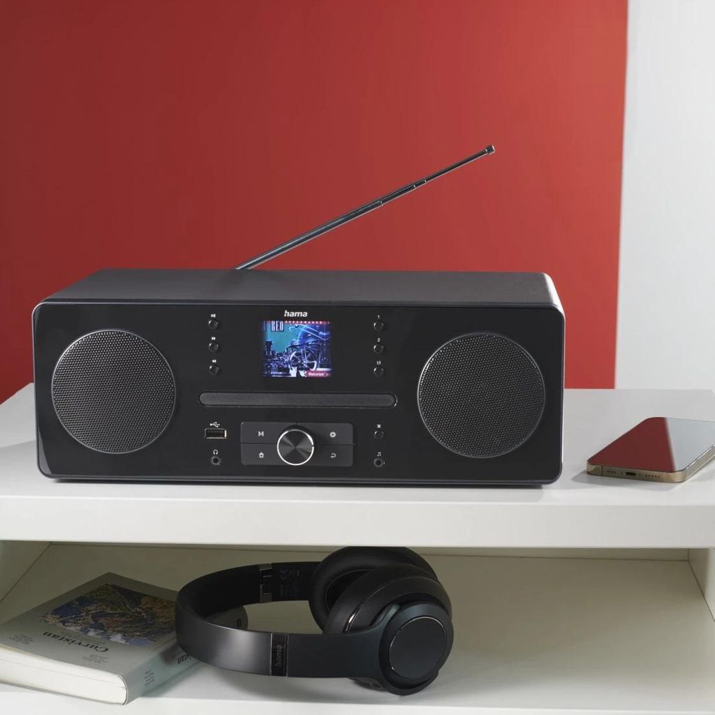 HAMA Radio digitale "DR1560CBT", DAB+/FM/CD/Bluetooth® RX, Nero