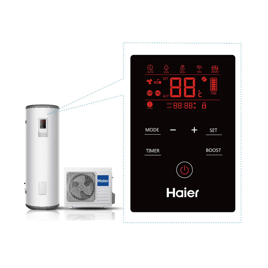 HAIER pompa di calore per la versione di divisione acqua sanitaria HP300S1 (unità esterna) + TS300HE-S1 (riscaldatore) 300 l