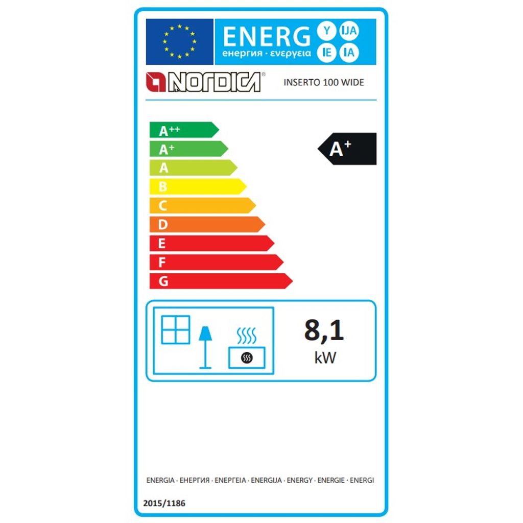 Cartuccia per camino NORDICA Inserto 100 Wide - 10 kW