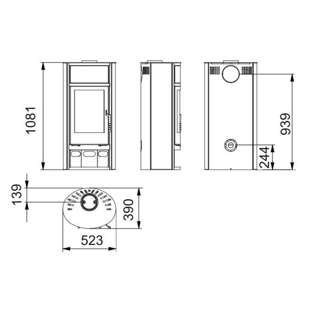 LOKATERM forno a legna Jakob 5.5 kW (rivestimento in marmo) 4017612-4018026