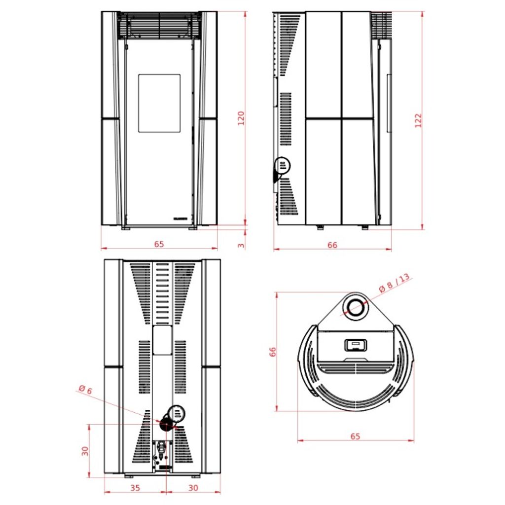 PALAZZETTI forno a pellet Lilibet TC US Pro2 12 kW - bianco