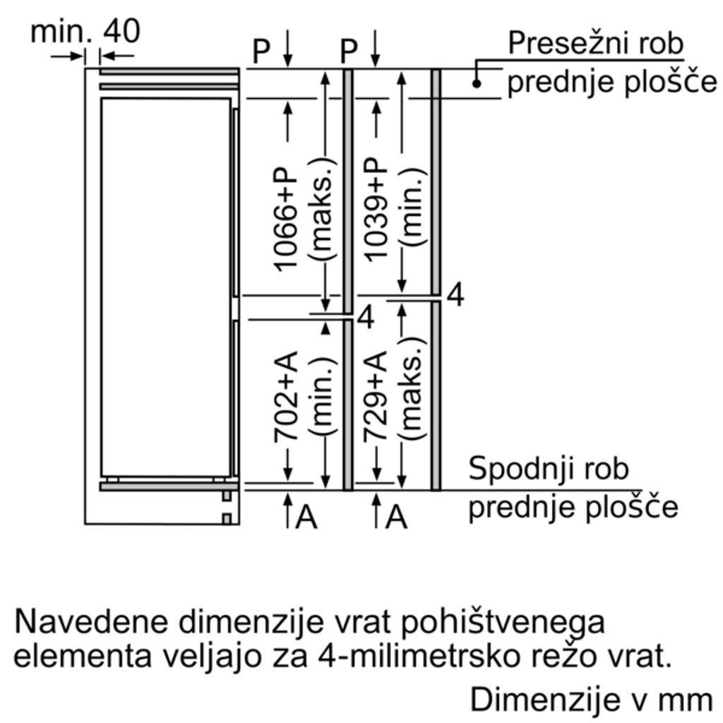 BOSCH Frigorifero integrato con congelatore sotto KIS86AFE0