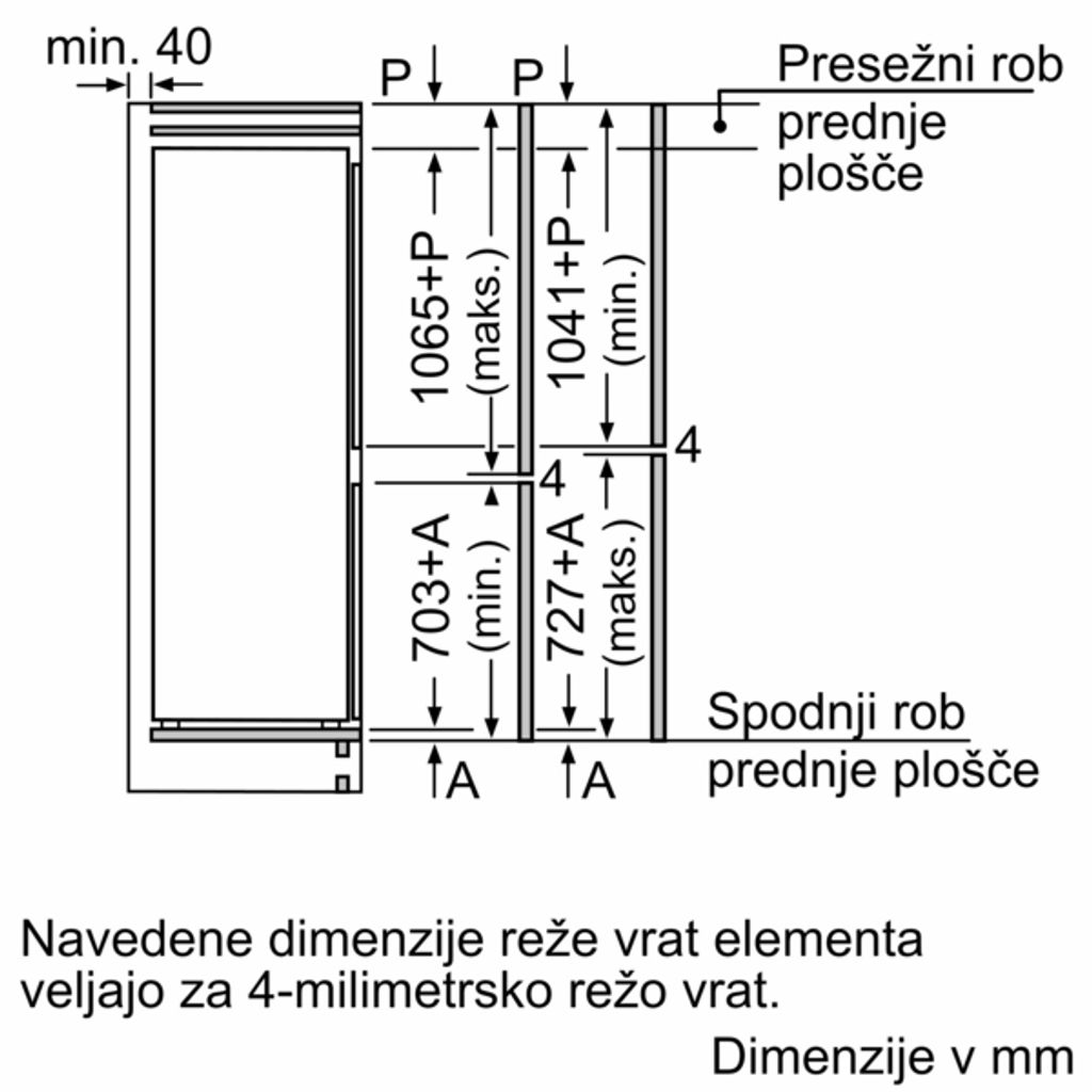 BOSCH KIN86AD0 Frigorifero di installazione con congelatore qui sotto