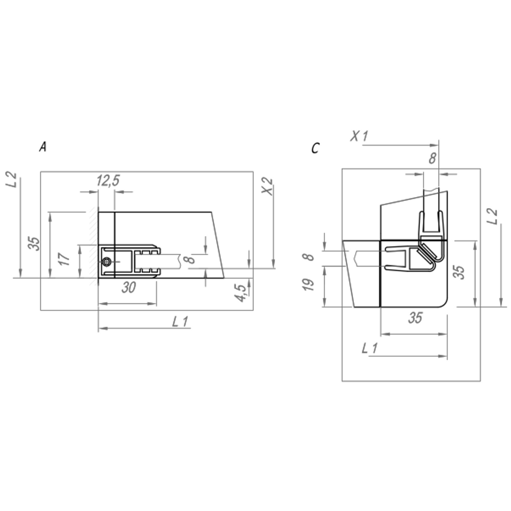 KOLPA SAN Angolo doccia - destra MESE TK 120 x 80/K - D (3838987514428)