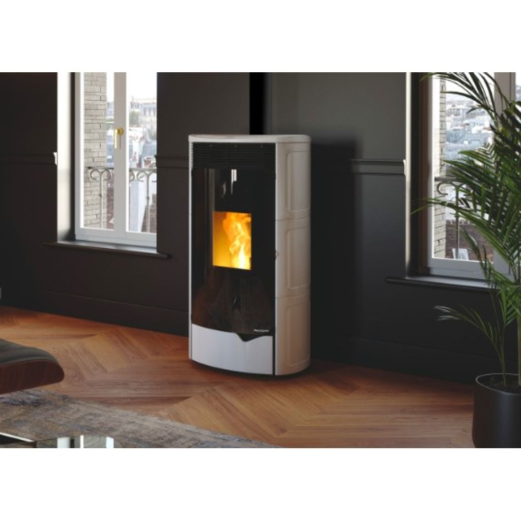 PALAZZETTI Nadine TC US Pro2 forno a pellet da 12 kW - bianco opaco