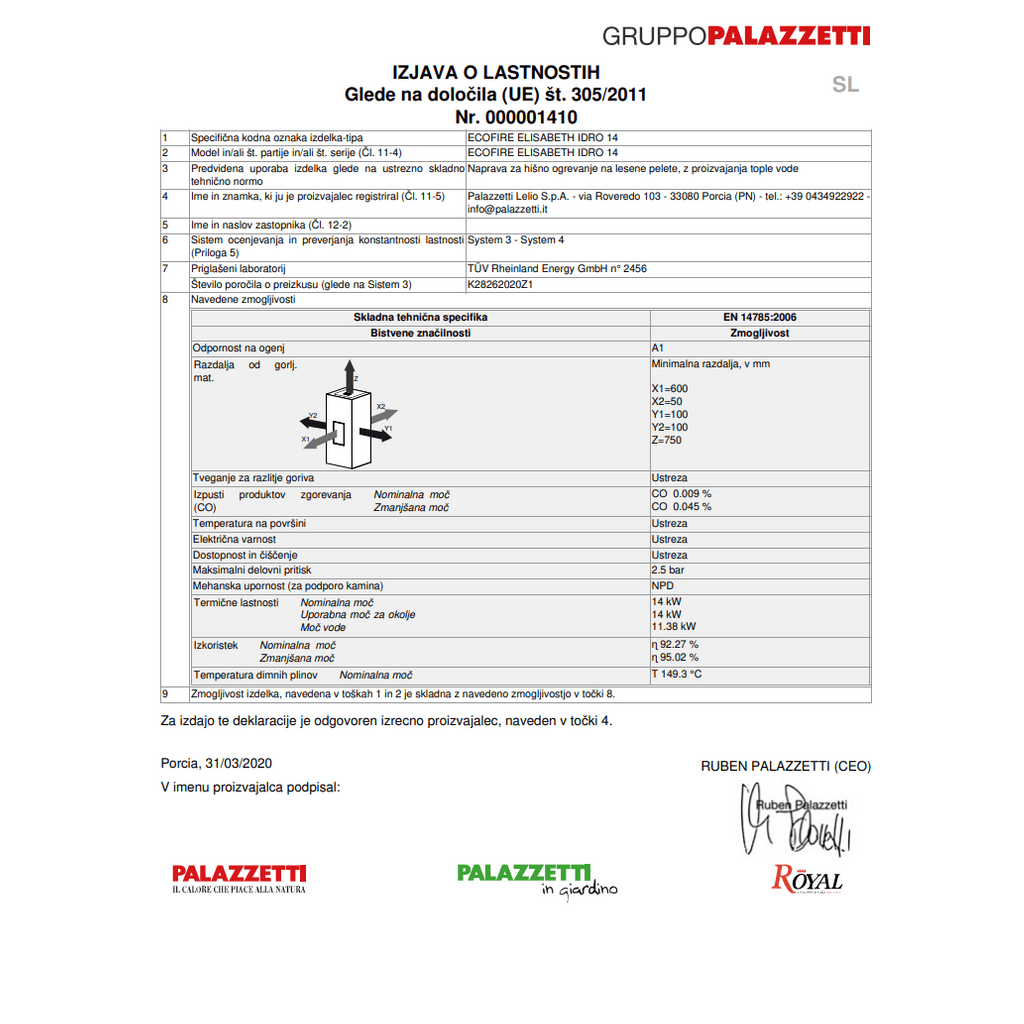 PALAZZETTI Forno a pellet Elisabeth Idr 14 kW - farina