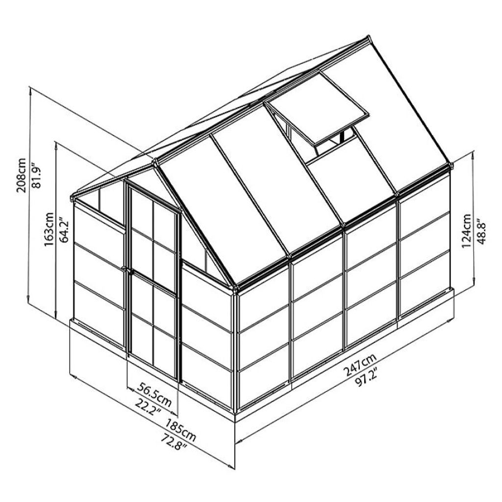 PALRAM serra Hybrid 6x8 - antracite