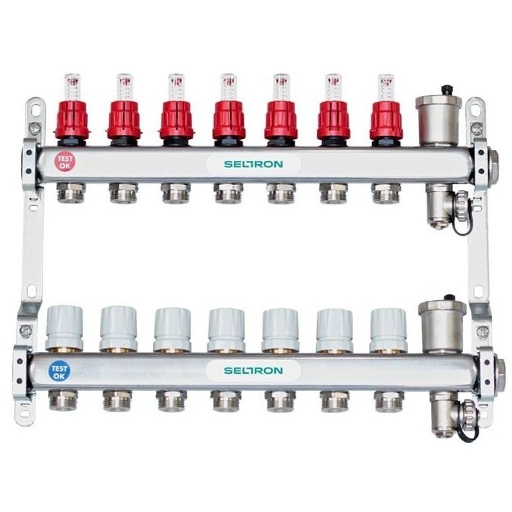 SELTRON distributore di riscaldamento a pavimento inox TOP 9 (9 rami)