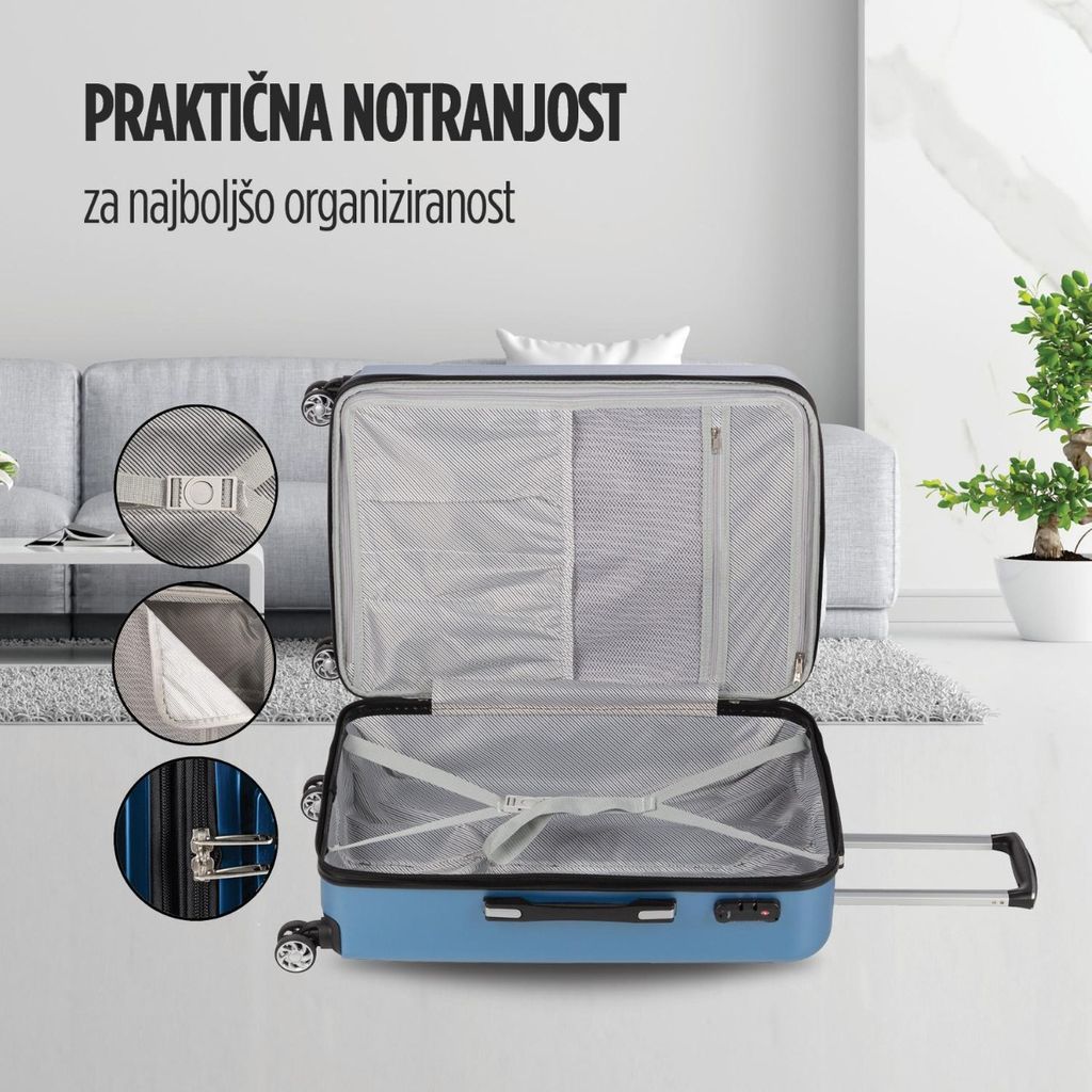 SCANDINAVIA Set 2 valigie serie carbonio 40+60L blu