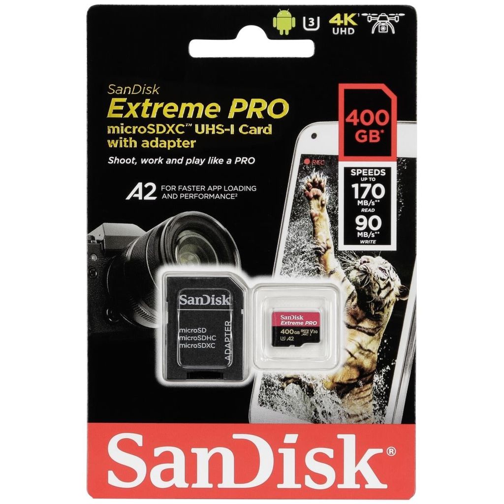 SANDISK scheda di memoria + adattatore SD + Rescue Pro Deluxe Extreme Pro microSDXC - 400GB