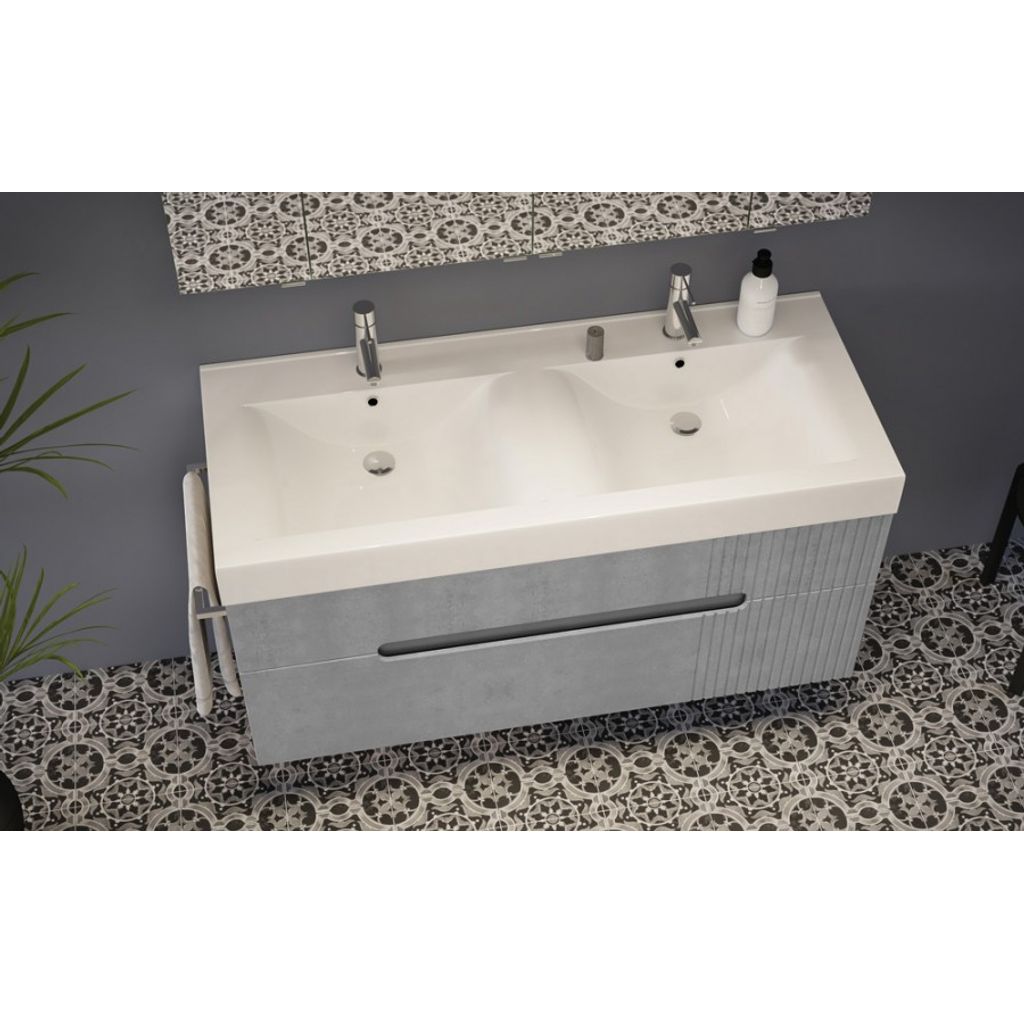 TBOSS Armadio da bagno con lavello ARKO 120 cemento