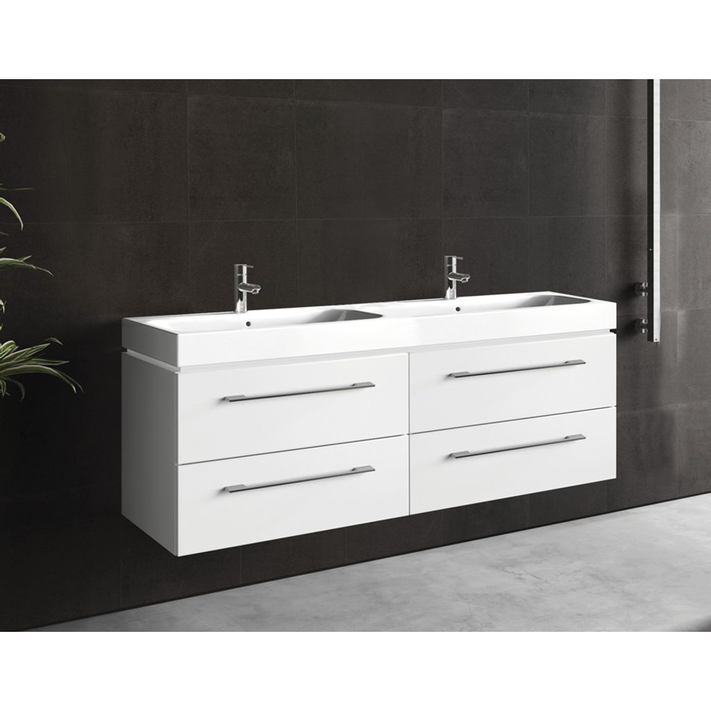 TBOSS Armadio bagno con lavandini Keramag Icon 120 cm, lucentezza alta bianca