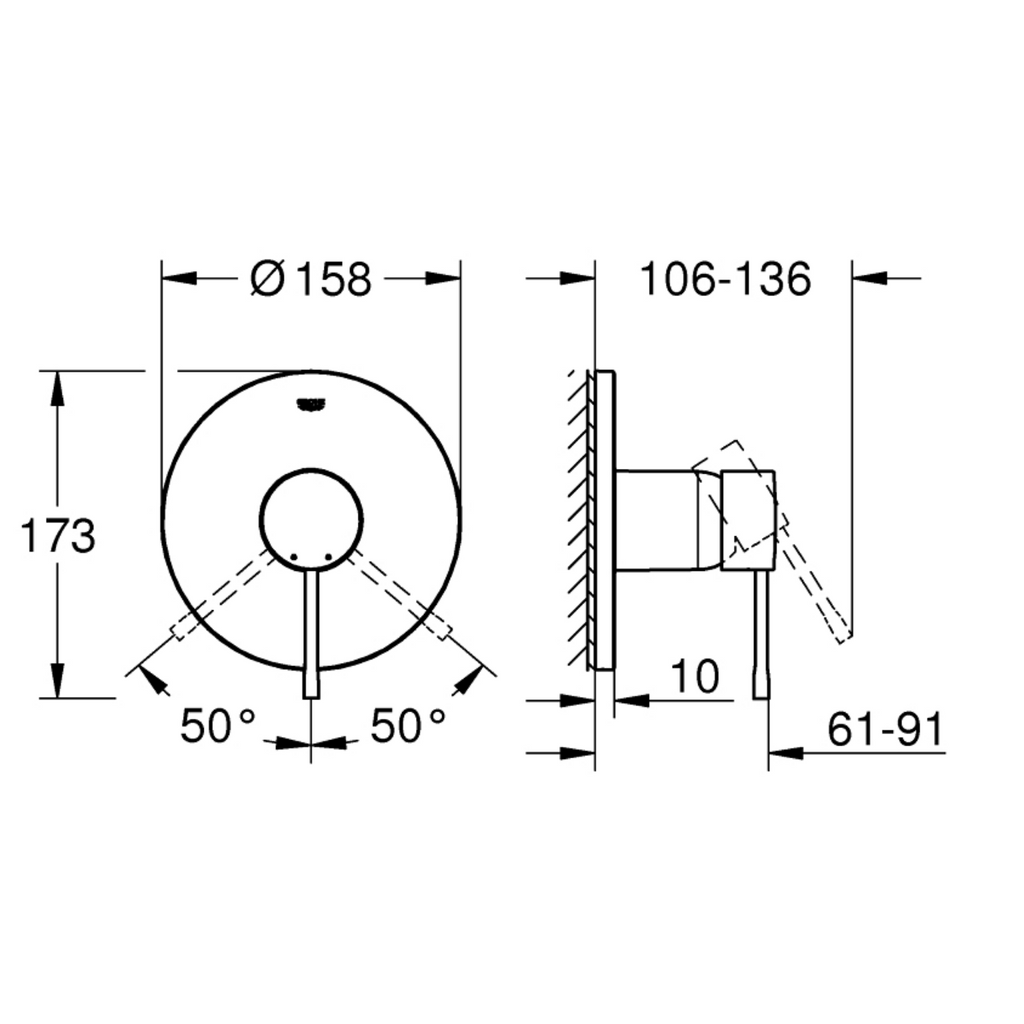 GROHE piastra di copertura per bagno/doccia ESSENCE (24057DL1) - Tramonto caldo spazzolato