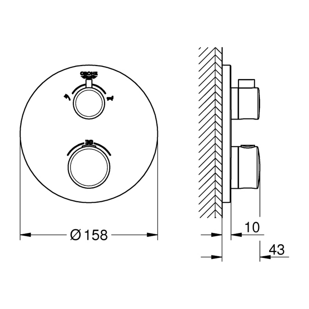 GROHE piastra termostatica GROHTHERM (24077,000)