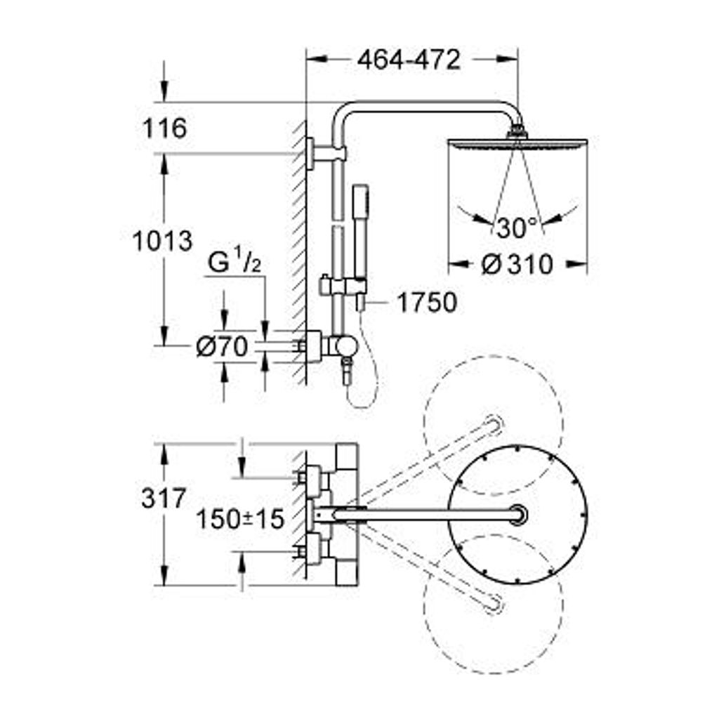 GROHE set doccia RAINSHOWER System 310 (27966000)