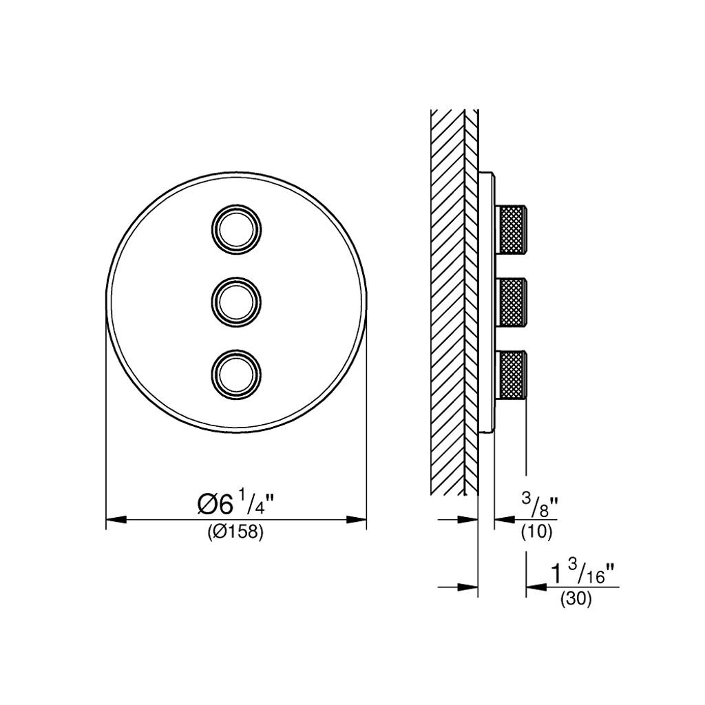 GROHE piastra di copertura con regolazione del flusso d'acqua tripla GROHTHERM SmartControl (29122000)