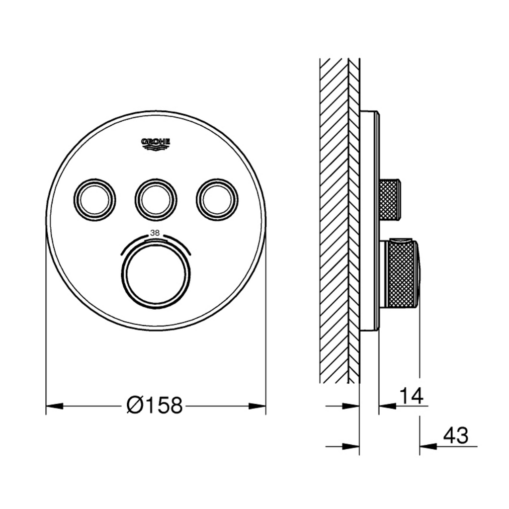 GROHE piastra termostatica GROHHERM SmartControl (29904LS0)