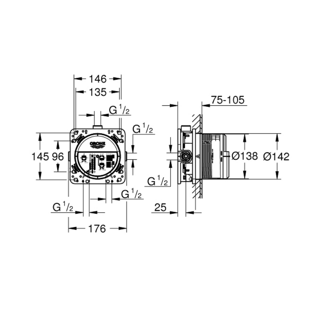 GROHE parte sommersa universale di RAPIDO SmartBox (35600000)